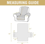 H.VERSAILTEX 100% Waterproof Reclining Couch Covers 1-Piece Reversible Recliner Chair Covers Furniture Protector with Elastic Straps for Pets Kids Sitting Width Up to 23" (Recliner, Brown/Beige)
