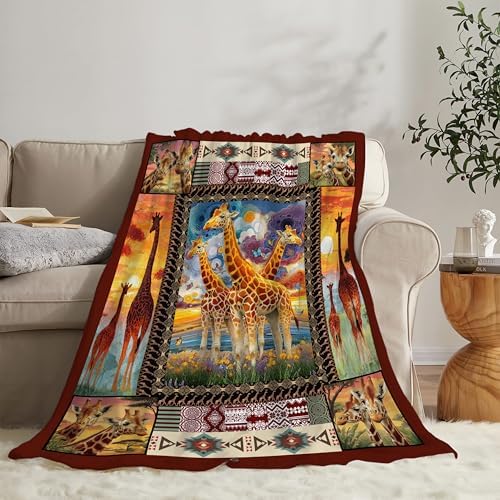 Giraffe Throw Blanket Giraffe Stuff Gifts for Kids Girls Boys Adults Women Men Soft Cozy Warm Plush Fluffy Fuzzy Fleece Blanket Decor 60''X80'' - Image 2