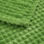 Puncuntex Fleece Throw Blanket Apple Green 60"×80" with Square Grid Design - Image 7