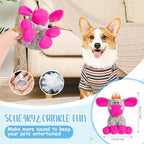 Stuffed Dog Squeak Toys, Tough Crinkle Stuffed Animal Squeaky Interactive Toys, Dog Chew Toys for Puppy, Small, Middle, Plush Chew Toys Pink Donkey - Image 3