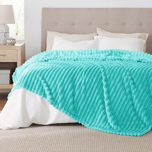 Bedsure Soft Cal King Size Blanket for Bed Blue Fog 102"x96" - Image 6