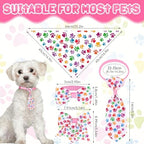 Reginary 120 Pcs Paw Bone Print Dog Bandanas Bulk Dog Bows Set Bow Ties Cat Scarf Colorful Washable Triangle Pet Kerchief Cute Bib for Summer Small Medium Large Pets Grooming Accessories Costume - Image 2