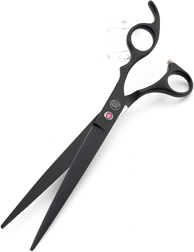 Moontay Professional 8" Dog Grooming Scissors Set 4PCS, Black | Straight, Upward Curved, Downward Curved, Thinning/Blending Shears for Dog, Cat and Pets, JP Stainless Steel