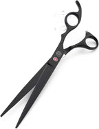 Moontay Professional 8" Dog Grooming Scissors Set 4PCS, Black | Straight, Upward Curved, Downward Curved, Thinning/Blending Shears for Dog, Cat and Pets, JP Stainless Steel