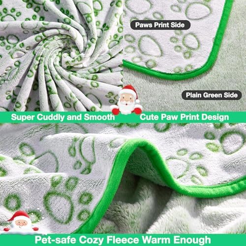 Green Throw Dog Blanket for Puppy Gifts, Dog Stuff Used for Pet Beds, Washable Soft Puppy Essentials Accesssories - Image 3