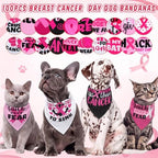 100 Pcs Dog Bandanas Bulk, Pink Breast Cancer Themed Dog Bibs - Image 5