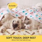 Luciphia 1 Pack 3 Blankets, Cute Cat Printed Fluffy Fleece Pet Blanket for Dogs Cats Washable, Warm Soft Throw Cover for Crate Couch, Gifts Puppy Essentials, White/Grey/Khaki, Medium (30x20 inch) - Image 2