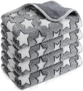 Reginary 4 Pcs Guinea Pig Fleece Cage Liners, Gray Star, 24 x 16 Inch by Reginary