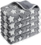Reginary 4 Pcs Guinea Pig Fleece Cage Liners, Gray Star, 24 x 16 Inch by Reginary