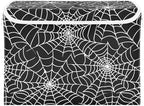 Bolaz Storage Bins with Lids and Handles,Halloween Gray Spider Web Storage Box Basket with Cover Collapsible Organizer Containers for Home Closet, Shelves - Image 2