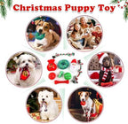 Christmas Dog Toys 9 Pack, Luxury Santa Puppy Chew Toy, Cotton Squeaky Plush Toys for Small Dogs, Durable Interactive Rope Treat Dog Ball and Bones, Rubber Teething Toys for Dogs Gifts - Image 7