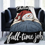 Sleepy Snowman Blanket Throw Gift for Girls Women 80"X60" by Unknown