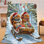 Christmas Squirrel Blanket Squirrel Throw Stuff Gifts 80"x60" - Image 3