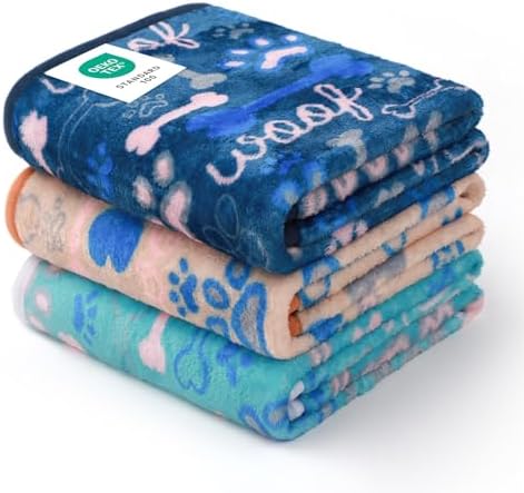 Luciphia 3 Pack Soft Fleece Dog Blankets for Medium Dogs Puppy Cats,30"x20" by luciphia