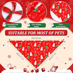 Preboun 50 Pcs Christmas Dog Bandanas Bulk, Red and Green Santa Snowmen - Image 3