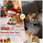 SCHITEC 3 Pack Small Christmas Dog Toys, Latex Squeaky Dog Chew Toy, Interactive Pet Toys for Puppy Small Medium Dogs, Funny Santa, Reindeer, Snowman for Xmas Gift - Image 2