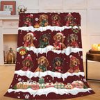 Christmas Dachshund Throw Blanket Cute Wiener Dog Gifts 60''X80'' by Fuzawet