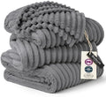 Bedsure Soft Large Fleece Blanket for Bed Frost Gray 120"x120" by BEDSURE