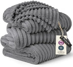 Bedsure Soft Large Fleece Blanket for Bed Frost Gray 120"x120" by BEDSURE