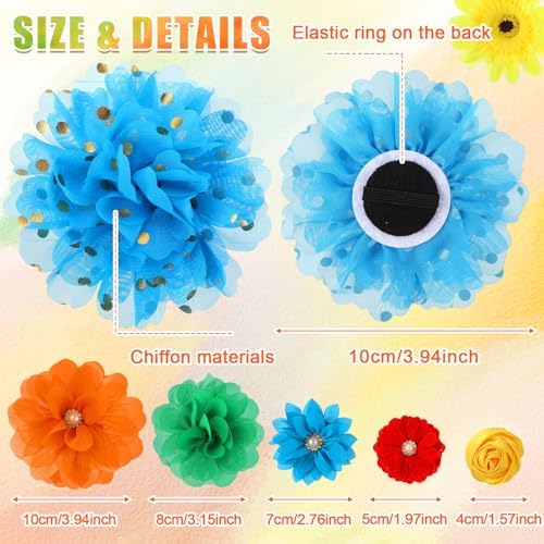 Hoteam 50 Pcs Dog Collar Flowers Bows Accessories, Multicolor - Image 2