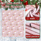 FuWeave Pink Santa Claus Christmas Throw Blanket 50 x 60 Inches - Image 2
