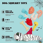 Nocciola Halloween Zombie Mummy Dog Toys with Organs: Funny Cool Hide and Seek Squeaky Chew Toys for Puppies, Small and Medium Size Breed, Plush Stuffed Cognitive Puzzle Toys for Training - Image 4