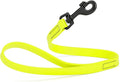 Dogline Biothane Waterproof Dog Leash Strong Coated Nylon Webbing with Black Hardware Odor-Proof Easy to Clean High Performance for Small or Large Dogs Made in USA 2 ft Lead, Safety Yellow
