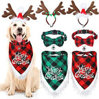 Frienda 6 Pcs Dog Christmas Reindeer Antler Bandana,Cute Style,Red, Green by Frienda