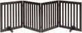 unipaws 24”H Free Standing Pet Gate for Dog Cat, 80”Wide Wooden Dog Gates | Foldable Pet Fence for Doorway, Stairs, Step, Expandable Doggy Barrier, Indoor Use