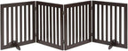 unipaws 24”H Free Standing Pet Gate for Dog Cat, 80”Wide Wooden Dog Gates | Foldable Pet Fence for Doorway, Stairs, Step, Expandable Doggy Barrier, Indoor Use