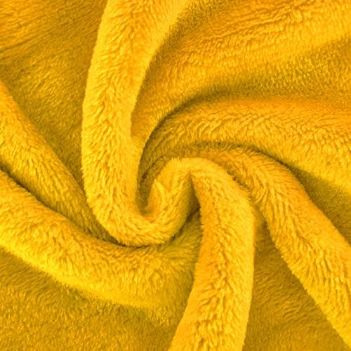 Mustard yellow Fleece Plush Throw Blanket 50"x60"for Couch Fuzzy Cozy - Image 3