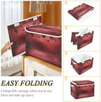 Bolaz Storage Bins with Lids and Handles,Valentine Background Dark Heat Storage Box Storage Basket with Cover Collapsible Organizer Containers for Home Closet, Shelves - Image 4