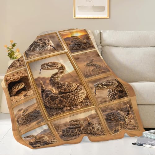 Rattlesnake Blanket, Reptile Snake Throw Gift for Adult Kid 50"X40" - Image 6