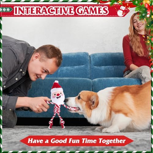 PUPTECK Christmas Dog Squeaky Chew Toys 3 Pack - Image 4