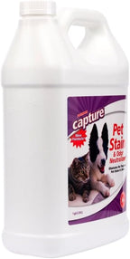 Capture Pet Stain & Odor Remover - Enzyme Pet Odor Eliminator - 1 Gallon | Carpet Stain Remover for Cats & Dog Pee Smell, Cat Urine Destroyer, Carpet Cleaner Spray