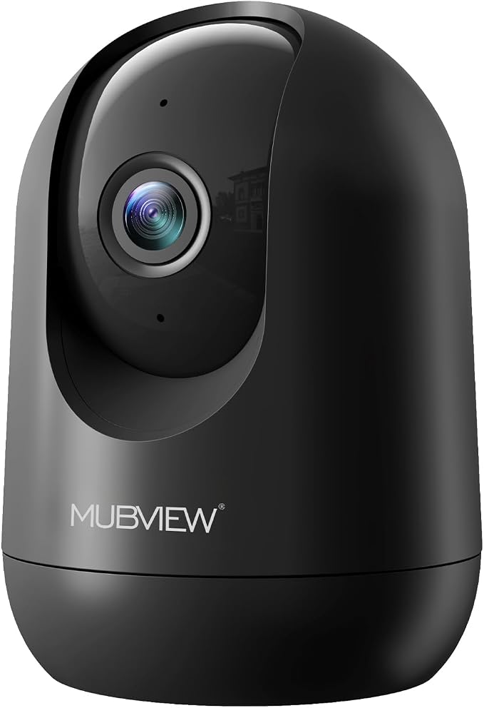 MUBVIEW Cameras for Home Security, Indoor Security Camera, 2.4/5GHz WiFi Wired Camera Ideal for Dog/Elder/Baby, Motion Tracking, Two-Way Audio, Pan Tilt, 7X24, 2K Night Vision | 2.4/5GHz WiFi, pan-tilt view, motion tracking, 24/7 monitoring, 2-way audi...