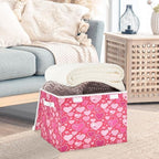 Bolaz Valentines Red Heart Flower Florals Storage Bins with Lids and Handles, Foldable Storage Box Storage Basket with Cover Collapsible Organizer Containers for Home Closet, Shelves - Image 5
