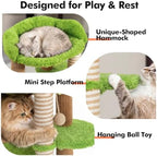 WOOCHPET Small Cat Tree with Scratching Post and Cat Hammock for Kittens - Image 5