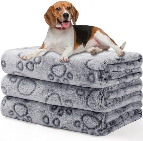 Luciphia Dog Blanket 3 Pack, Soft Cozy Fleece Throw for Puppy Cat,30"x20" by luciphia