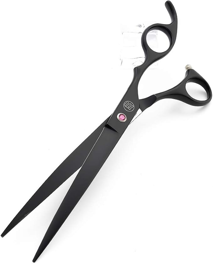 Moontay Professional 8" Dog Grooming Scissors Set 4PCS, Black | Straight, Upward Curved, Downward Curved, Thinning/Blending Shears for Dog, Cat and Pets, JP Stainless Steel