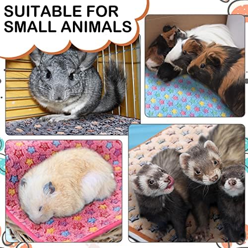Reginary 4 Pcs Guinea Pig Fleece Cage Liners, Star Pattern, 24 x 16 Inch - Image 3