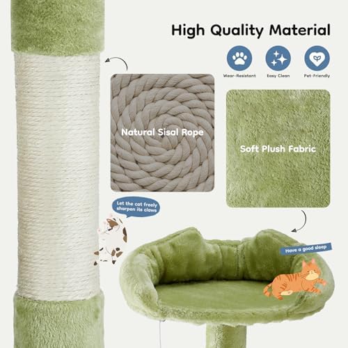 54 in Cat Tree Tower with Natural Sisal Scratching Post - Image 5