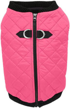Gooby - Fashion Vest, Small Dog Sweater Bomber Jacket Coat with Stretchable Chest, Pink, Medium