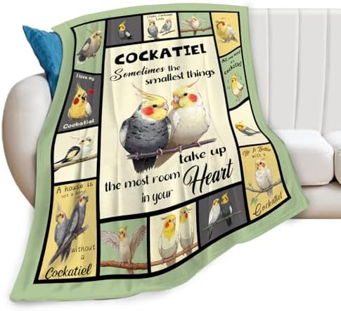 Parrot Bird Throw Blanket Cute Cockatiel Stuff Gifts for Kids Girls Boys Adults Women Men Soft Cozy Warm Plush Fluffy Fuzzy Fleece Blanket Decor 40''X50'' - Image 7