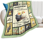 Parrot Bird Throw Blanket Cute Cockatiel Stuff Gifts for Kids Girls Boys Adults Women Men Soft Cozy Warm Plush Fluffy Fuzzy Fleece Blanket Decor 50''X60'' - Image 7