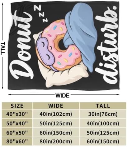 Sleepy Donut Blanket Throw Gift for Girls Women 80"X60" - Image 7