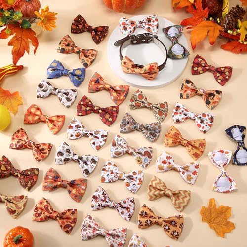 Reginary 50 Pcs Dog Bow Ties Pet Collar Attachment Autumn Style - Image 4