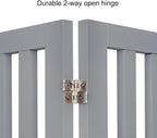 unipaws 36”H Free Standing Pet Gate for Dog Cat, 40”Wide Wooden Dog Gates | Foldable Pet Fence for Doorway, Stairs, Step, Expandable Doggy Barrier, Indoor Use