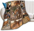 Caracal Blanket African Caracal Animal Lover Throw Blankets Gifts for Girls Boys Kids Soft Cozy Fleece Plush for Couch Sofa Bed 50"x40" by Unknown