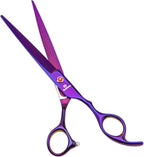 8.0 in 9CR Titanium Professional dog grooming scissors set,Grooming Scissors for Dogs Cats,Pet nail clippers,Shears, Straight,Curved,Thinning Shears,Comb for Full Body,Face, Nose,Ear,Paw